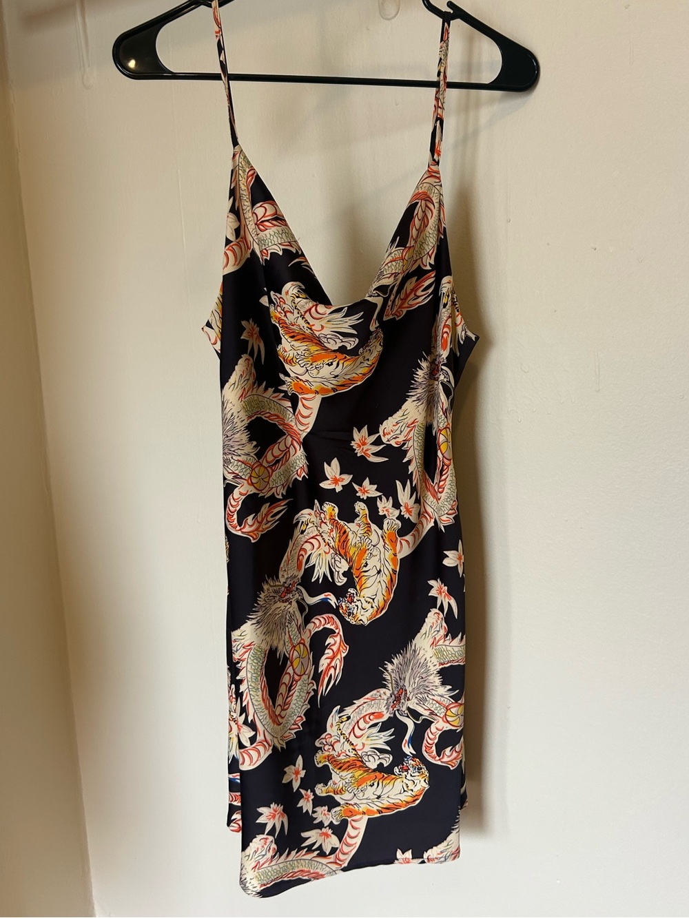 Dragon-Print Slip Dress